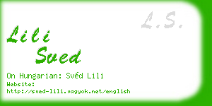 lili sved business card