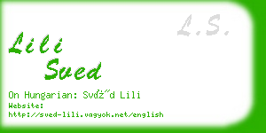 lili sved business card